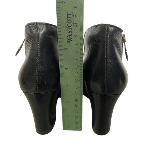 Marroqui Sanchez black leather ankle boots almond toe block heel women’s 40 - Picture 4 of 13